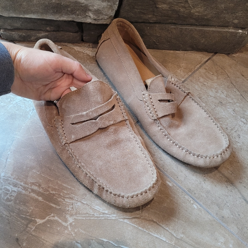 New Republic By Mark McNairy Driving Loafer Shoes 10.5 Tan Leather Slip On Grip